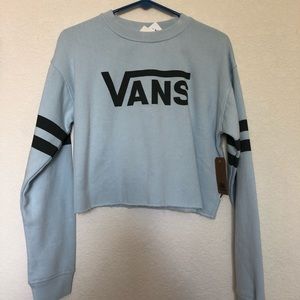 Cropped Blue Vans sweatshirt